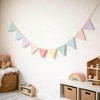 JUIIZAY Pennant Banner Flags Pastel Fabric Triangle Bunting Garland