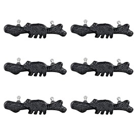 BestGiftEver Drawer Pulls with Black Bear Design - Rustic Cast Iron Cabin Lodge Décor Cabinet Hardware (6 Pack)