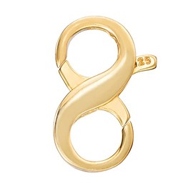 925 Sterling Silver Double Lobster Claw Clasp with Gold Plated Converter Infinity Clasp for Necklace Bracelet (Gold)