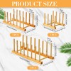 Zopeal 9 Pcs Bamboo Wooden Plate Racks Dish Rack Stand