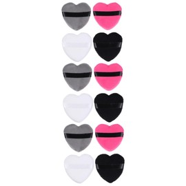 TOVINANNA 3sets Large Heart Shape Makeup Puff Soft for Foundation Concealer Blusher Powder Highlighter Reusable Gentle on Skin 4pcs*3