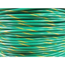 Alpha Wire Single Conductor Cables (Hook-Up Wire) 14 AWG Copper, Tinned 100.0' (30.5m) 600V Green, Yellow Stripe