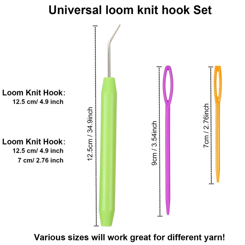 WILLBOND Knitting Machine Hooks Crochet Hook with Practical Rubber Handles