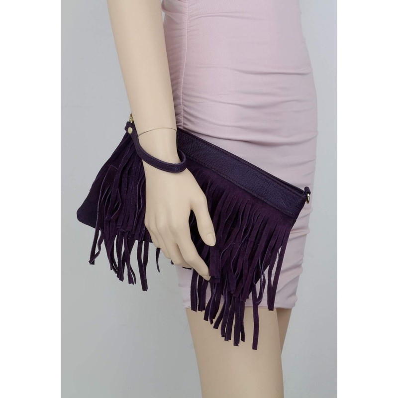 Girly Handbags New Medium Echtes Wildleder Schultertasche Quaste Crossbody Womens