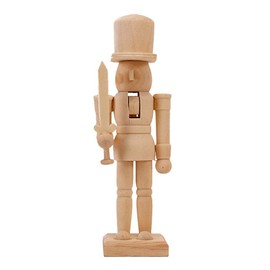 FOMIYES Unfinished Wood Nutcracker Ornaments: Christmas Wooden Nutcracker Figurine Paint Toy 20cm Unpainted DIY Blank Doll Puppet Walnut Soldier Decorations Nutcracker King Soldier Statue