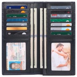 FALAN MULE Wallets for Men Genuine Leather RFID Blocking Slim Mens Wallet Bifold Credit Card Holder for Men