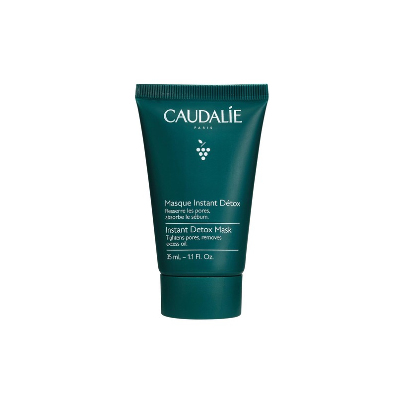 CAUDALIE Instant Detox Mascarilla de Arcilla Rosa, Limpia Poros -