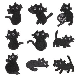 Cat Patch, 9 Pieces, Animal, Cute, Embroidery Patch, Applique Repair, Decoration for Clothes, Patch Stickers, Handmade, Stylish, Sewing/Iron on Patch