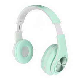 Foldable Wireless Headphone with Colorful Light, Noise Reduction, BT Headset with 40mm Speaker Unit, for Phone Laptop (Green)