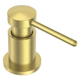 Lava Odoro Gold Soap Dispenser for Kitchen Sink, Modern Brass Built in Countertop Pump Dispenser with 18 Oz Refillable Bottle, Kitchen Soap and Lotion Dispenser Spot-Free, Brushed Gold, KSD-21