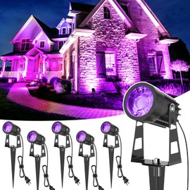 BYQY Outdoor Purple Spotlight, Courtyard Spotlight, 3W Landscape Lighting, Suitable for neon Luminous Parties, Lawn Decoration Lights, IP67 Waterproof, can be Used Outdoors or Indoors, 6 Pack