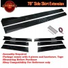 SDeelCase 79" Gloss Black Side Skirt Splitter Flat Under Body