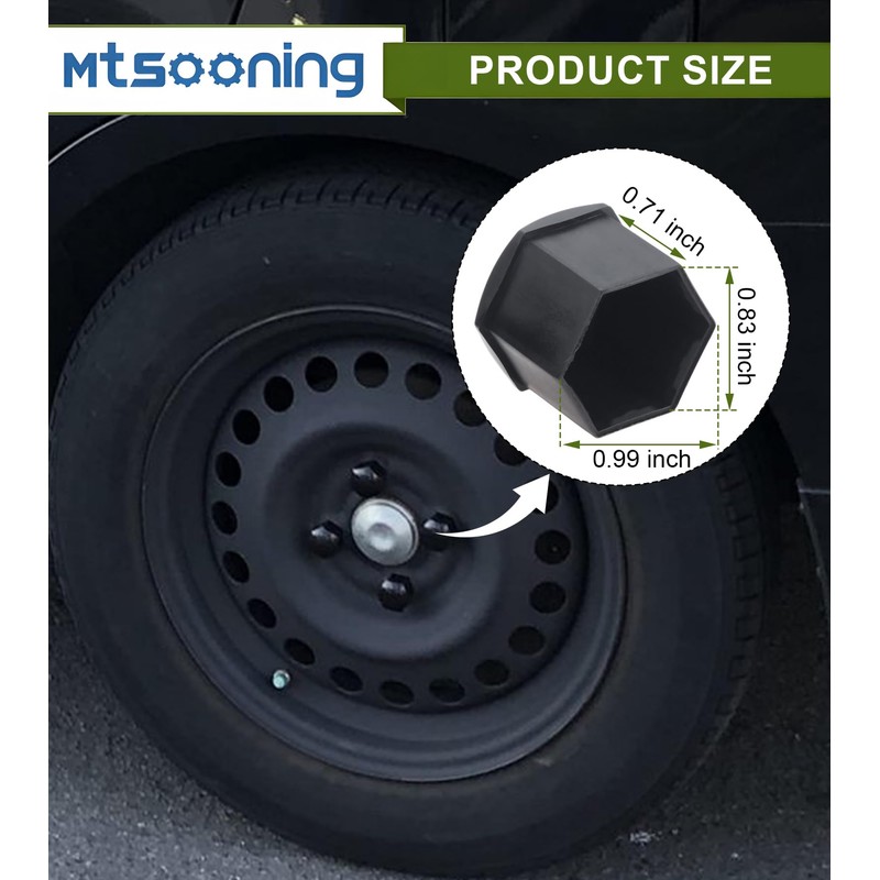 Mtsooning 21 Pcs Car Wheel Nut Caps, 21mm Universal Nut