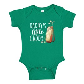 The Shirt Den Daddy's Little Caddy Golf Baby Bodysuit Infant One Piece NB Kelly Green