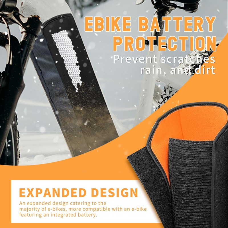 LETSERBIKE Ebike Battery Cover Waterproof, Neoprene Electric Bicycle Battery Cover