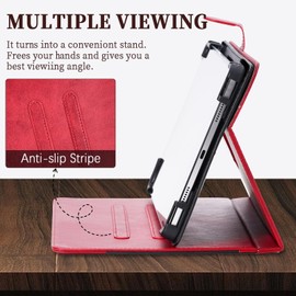 Case for HNVHNV C30 10.1 inch Tablet Case PU Leather Stand Folio Cover 360 Degree Rotation Multi-Viewing Angels Red