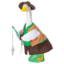 Miles Kimball Gaggleville Fishing Goose Outfit, Fits Large 23" H Statue