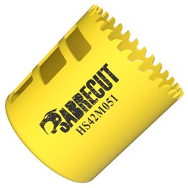 1 x SabreCut HS42M051 51mm High Performance HSS Bi-Metal M42 Cobalt Long Life Hole Saw with Variable Fine Ground Tooth Profile for Cutting Wood, Composites, Plastic and Sheet Steel