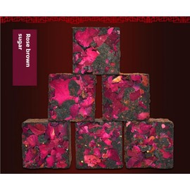 Handmade brown sugar cubes, Black sugar, rose brown sugar,8.64 ounces (250 grams), (red rose flavor)