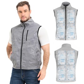 Foiueyga Cooling Vest for Women Men Hot Weather Pockets Softshell Ice Vest for Body Cold Daily Summer Work, Medium