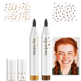 Freckle Pen,Artificial Fake Freckles,Create Fashionable Natural Freckles Makeup, Waterproof Long Lasting Soft Dot Sopt Pen,for Face Makeup（Dark Brown and Light Brown ）
