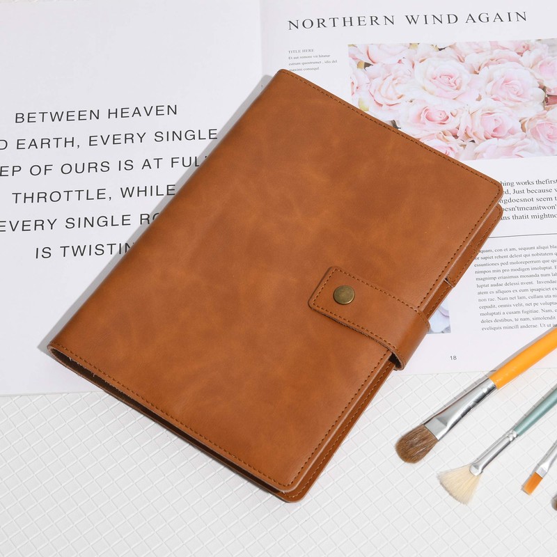 Wonderpool Leather Refillable Notebook Ring Binder A5 Diary – Dotted