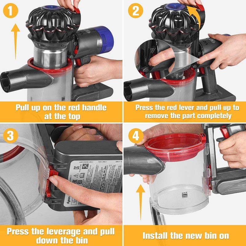 RUKHOOL V8 Replacement Dust Bin for Dyson V7 V8 SV10