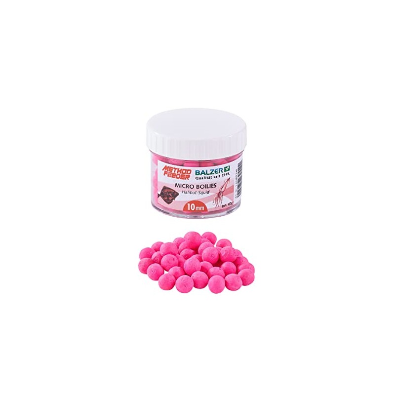 Balzer Method Feeder Boilies 10 mm Pink Halibut Squid 60