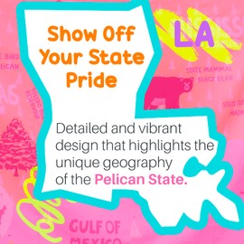 Birdy Boutique Louisiana Map Tapestry – 60" x 40" Educational State Wall Hanging for Kids – Landmarks, Cities, Wildlife & Fun Facts – Lightweight Geography Decor for Classroom, Homeschool, or Bedroom