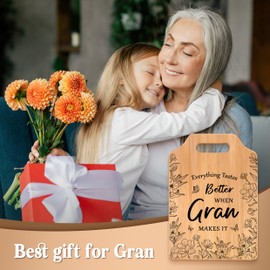 Gleevara Gran Gifts, Bamboo Cutting Board Kitchen, Gifts for Gran from Grandchildren on Her Birthday Valentines Mothers Day