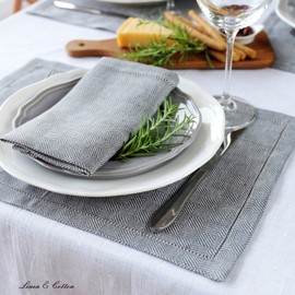 Linen & Cotton Scandi Luxury Hemstitched Table Runner, 100% Linen