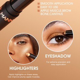 Sombra De Ojos En Barra, Iluminadores Maquillaje Lápiz De Sombra De Ojos, Glitter Para Ojos Sombra De Ojos En Crema Kit De Maquillaje Seductores, Altamente Pigmentados (B)