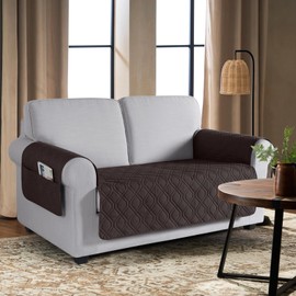 VANSOFY Couch Cover, Waterproof Sofa Covers Washable Slipcover Furniture Protector Couch Seat Covers Non-Slip Couch Cover for Dogs, Pets(Loveseat, Chocolate)