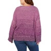 Style & Co. Womens Marl Braid Pullover Sweater, Purple, 3X