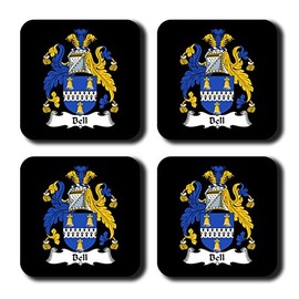 Bell Coat of Arms/Family Crest Coaster Set, by Carpe Diem Designs â Made in the U.S.A.