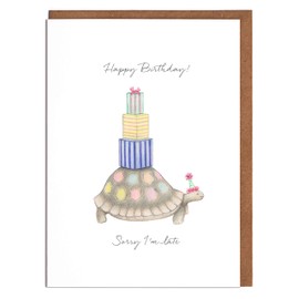 Tortoise Birthday Card - 'Happy Birthday, Sorry I'm Late' - Female Birthday Card - Card for Her