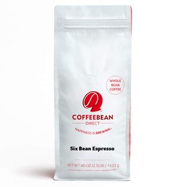 Coffee Bean Direct Six Bean Espresso, Whole Bean Coffee, 2.5-Pound Bag