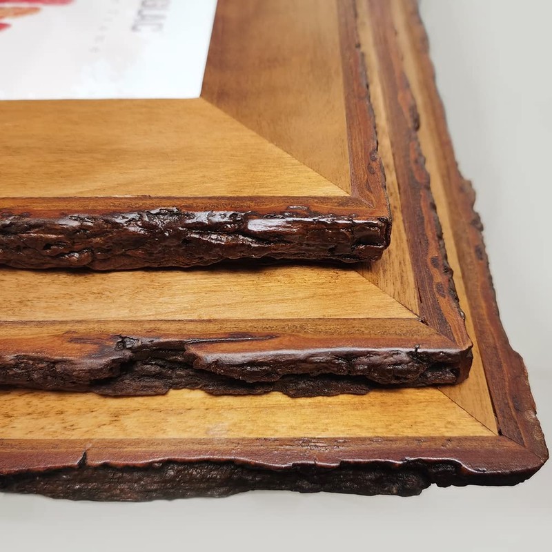 4x6 Wood Picture Frames Brown, Live Edge Rustic Photo Frame
