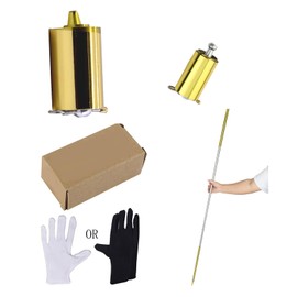 sumrica Magic 2Pcs Pocket Staff for Professional Magician Stage Portable,Pocket Arts Staff Magic Tricks Accessories (150-160CM Gold-Silver)