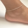 foyjoey Dainty Ankle Bracelets for Women White Gold Satellite Beaded