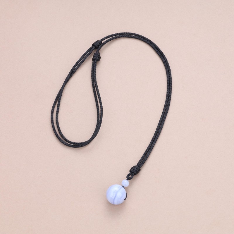 COAI Unisex Ball Pendant Made of Gemstones Adjustable Necklace