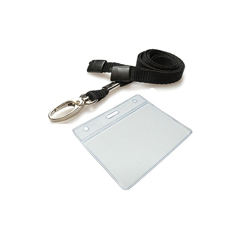 Customcard ltd® Clear ID Badge Pocket and Lanyard Neck Strap