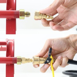 rivland Manguera 2.6 MTS con Regulador Baja Presión con Adaptador Conector Rápido para Tanque de Gas con válvula QCC (Americano)