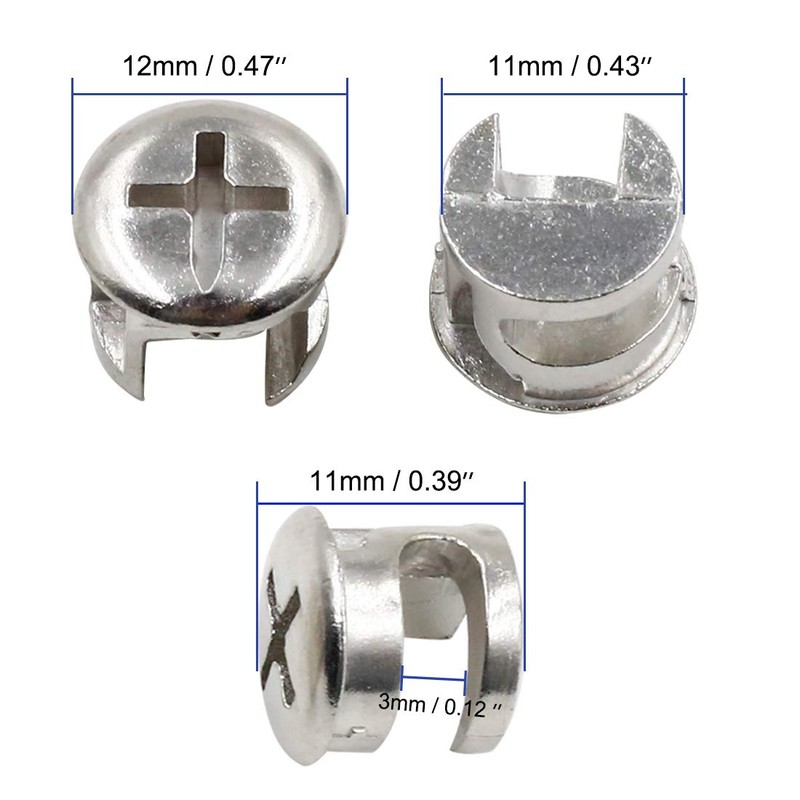 Luomorgo 12mm (15/32 inch) Dia Furniture Connecting Cam Fittings 20pcs