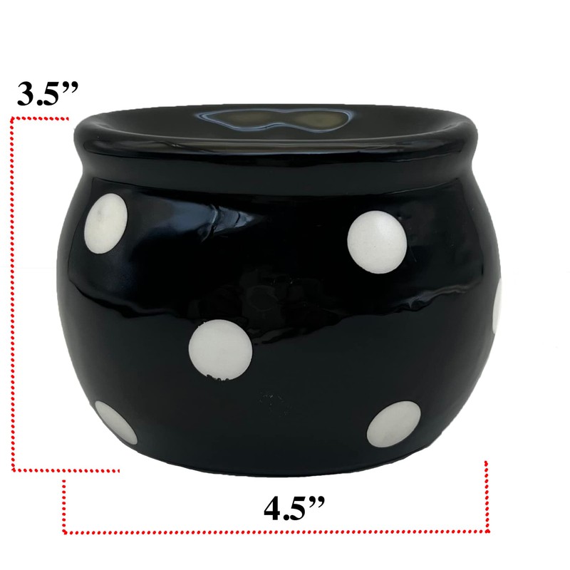 ACK Black Polka Dots Scouring Brillo Pad Holder, Ceramic Hand