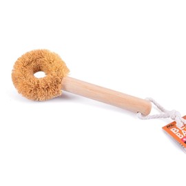 MXY Natural Coconut Palm Pot Brush with a Wooden Handle and Hang Rope Kitchen Pans Dishes Cleaning Brushes Dish Brush