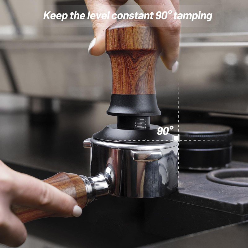 NOTSEK Coffee Tamper, Spring Loaded 54mm Tamper with Ripple Base,