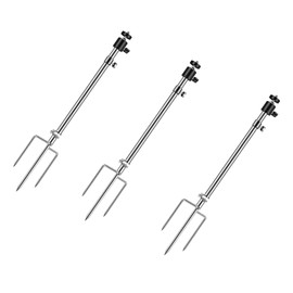 Aifiuroo 3 Pack Trail Camera Stand Mount Ground Holder, 3 in 1 Stainless Steel 360 Degree Rotation Ground Trail Camera Stake, Removable Fishing Lamp Stake Outdoor