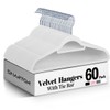 Smartor White Velvet Hangers 60 Pack, Space Saving Clothes Hangers