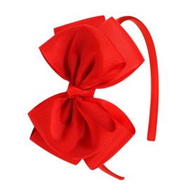 Amybasic Double-Layered Cute Bow Headbands for Girls & Toddlers – Multicolor, Stylish & Comfortable（Red）